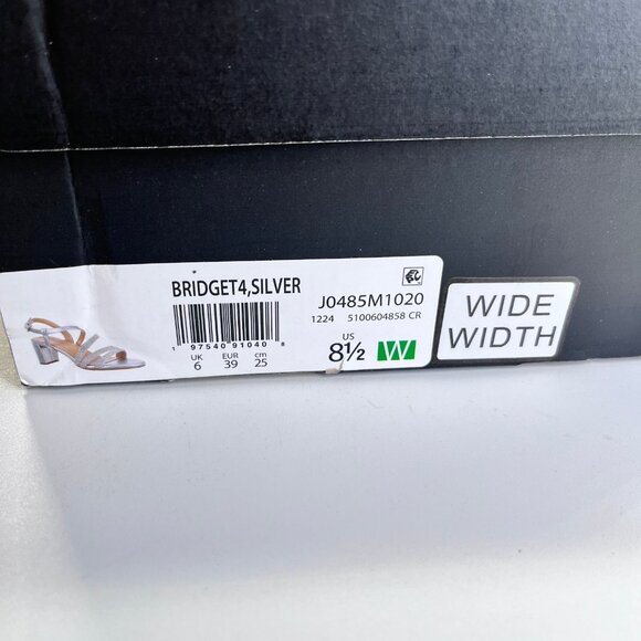 Naturalizer Bridget4 Silver Strappy Rhinestone Sandal Size 8.5 WIDE Block Heel - Picture 16 of 16